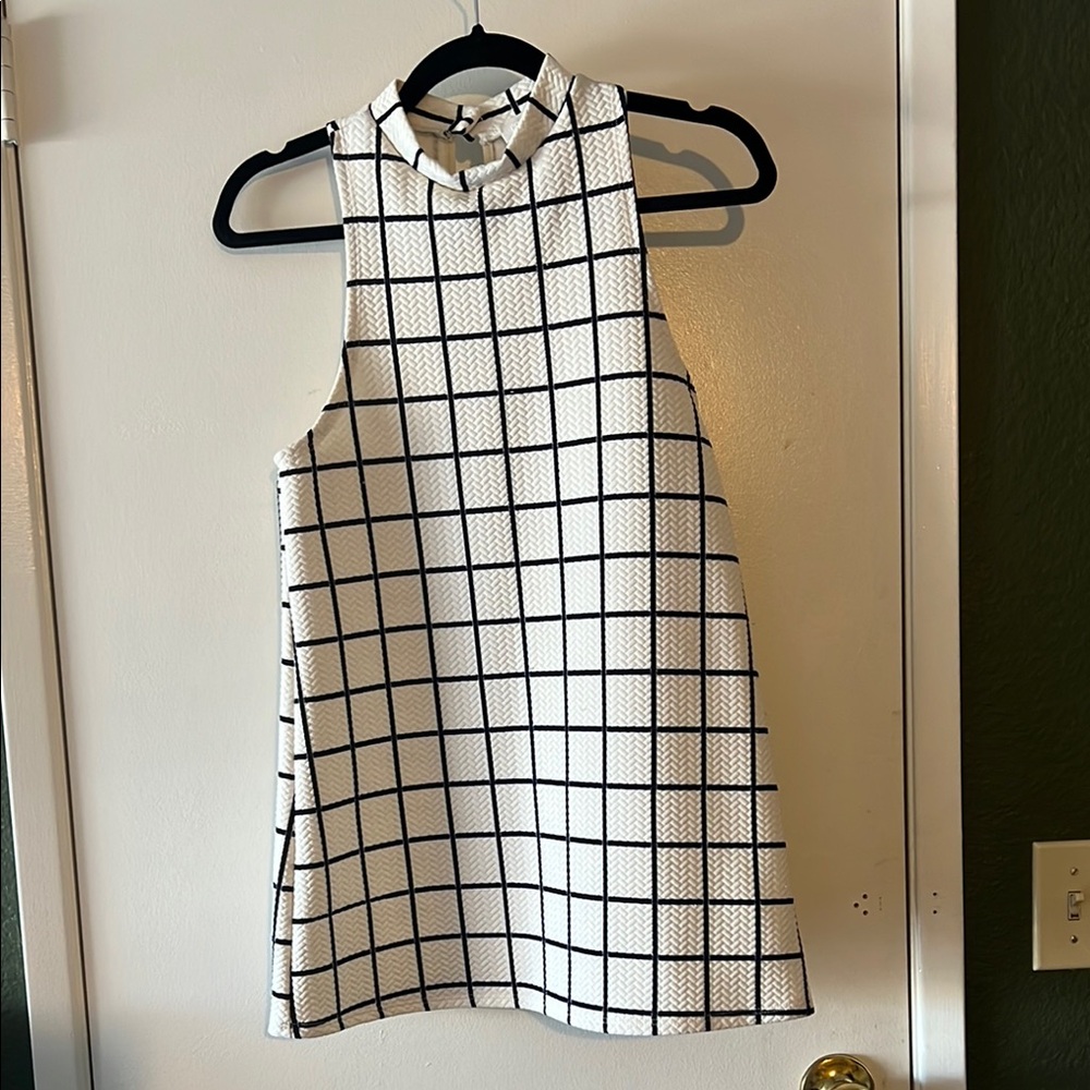 Urban Outfitters Black and White Grid Mini Dress